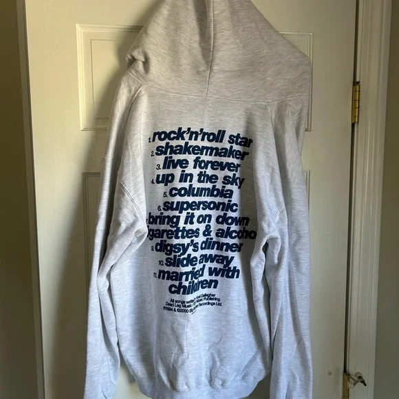 Oasis Band Logo Tracklist Grey Hoddie XL - Picture 4 of 6